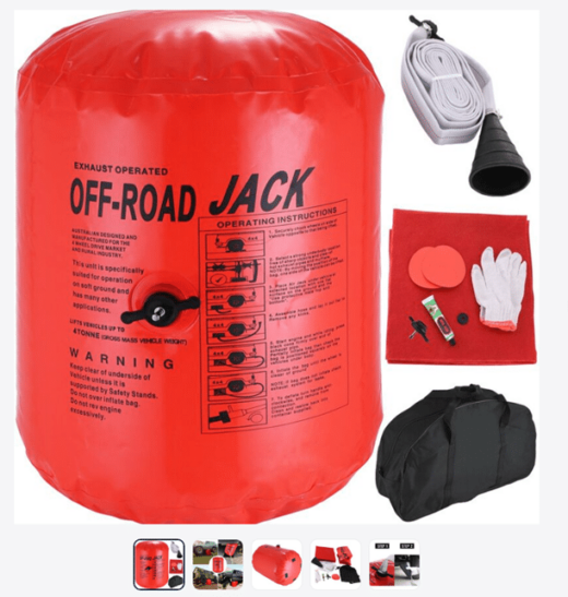 Cric gonflable maxi Jack pour véhicule 4×4 sur le Bassin d’Arcachon à Biganos