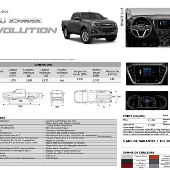 🚨🚨Nouveau ISUZU D-Max 2.2L &#8221;ÉVOLUTION&#8221; 🚨🚨 33 699.00 ht sans écotaxe